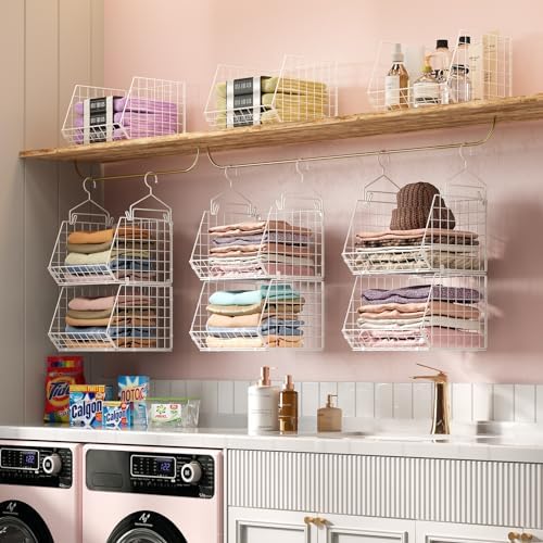 X-cosrack 6 Tier Closet Hanging Organizer, Clothes Hanging Shelves - Image 4
