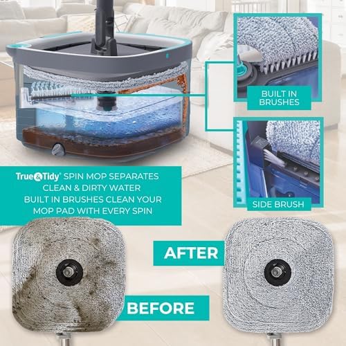 True & Tidy True Clean Spin Mop & Bucket System – Dual Compartment Design - Image 2