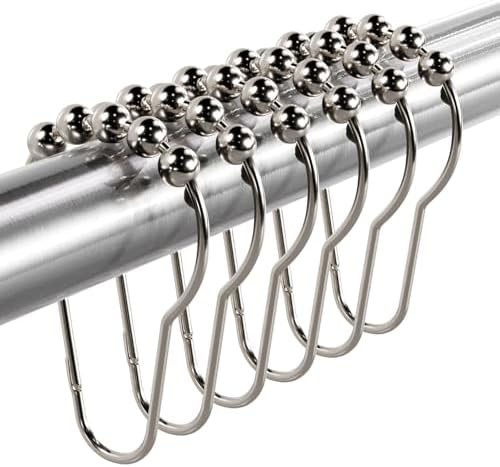 Titanker Shower Curtain Hooks Rings, Rust-Resistant Metal Shower Curtain Hooks by Titanker