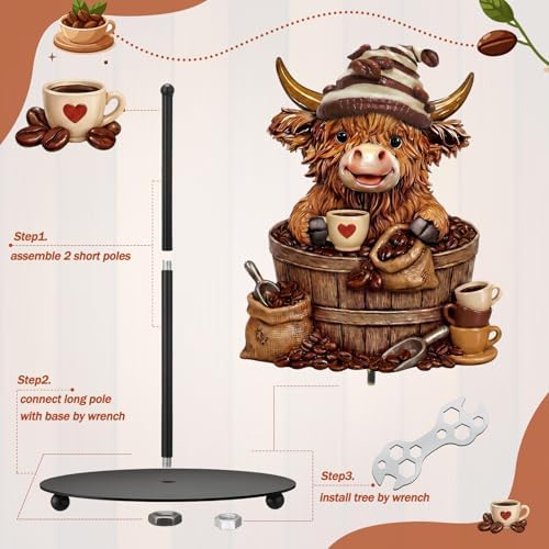 Chunful Coffee Beans Highland Cow Paper Towel Holder Coffees Kitchen Decor - Image 4