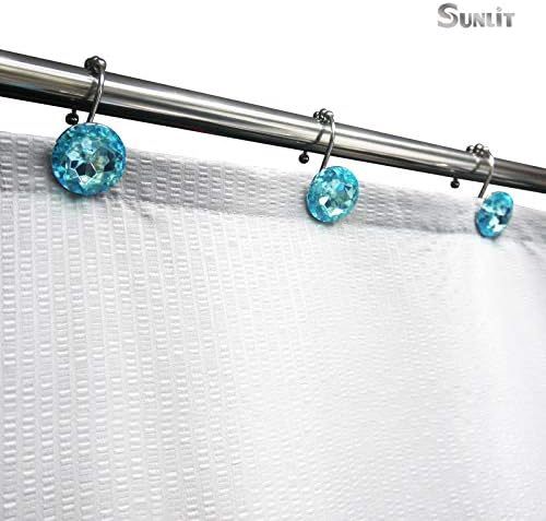 Sunlit Luxury Design Round Teal Blue Diamond Crystal Gem Bling - Image 4