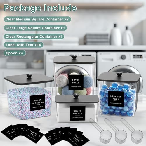 POLRAI 4 Pack Laundry Pod Containers and Dryer Sheet Holder - Image 2