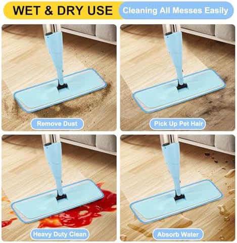 16.5 Inch Reusable Mop Pads Microfiber Spray Mop Replacement Heads - Image 6