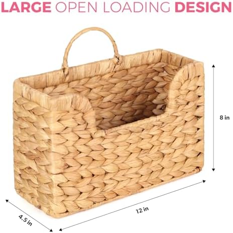 Handwoven Water Hyacinth Wall Magazine Holder - Image 2