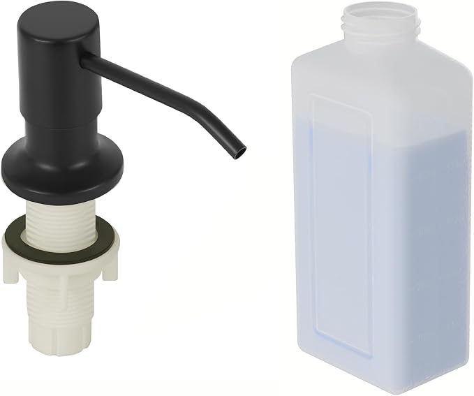 Soap Dispenser for Kitchen Sink, Matte Black Built in Sink Soap Dispenser by YOFOCOO