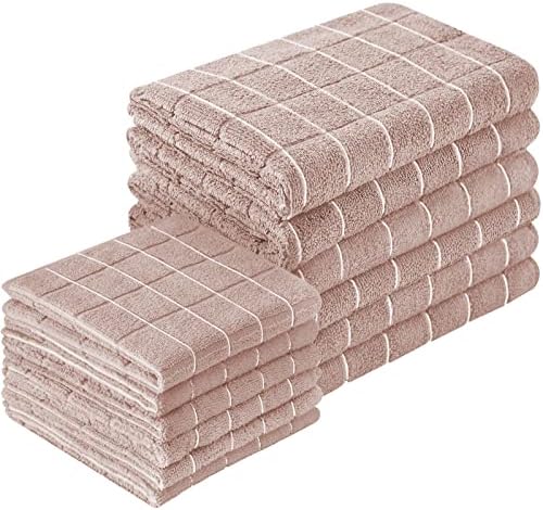 Puomue Microfiber Kitchen Towels and Dishcloths Set, 26 x 18 Inch and 12 x 12 by Puomue