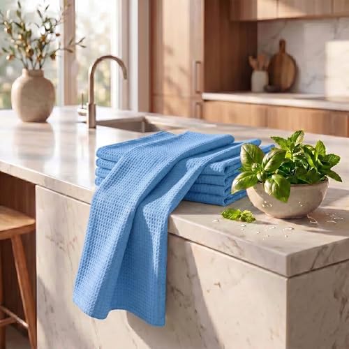 Urban Villa Kitchen Towels Cotton Dish Towels 20”x30” Sky Blue - Image 6