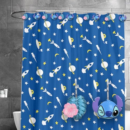 12-Piece Blue Cute Shower Curtain Hooks - Image 6