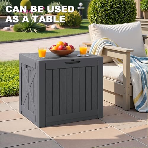 Greesum 40 Gallon Outdoor Deck Box, Resin Storage - Image 4