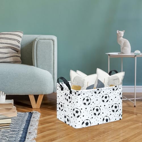 Kids Storage Basket with Soccer Print, 14.5" x 10.2" x 9.1", Waterproof with - Image 5