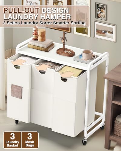 Laundry Hamper 3 Section, Laundry Basket - Image 4