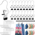 Moxweyeni 32 Pcs Hook 16 Boot Hanger Clips 16 S Hooks Non Slip Rubber Laundry by Moxweyeni