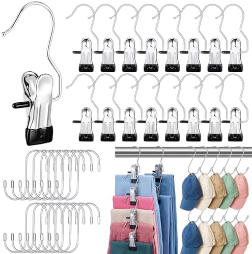 Moxweyeni 32 Pcs Hook 16 Boot Hanger Clips 16 S Hooks Non Slip Rubber Laundry by Moxweyeni