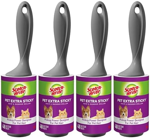 Scotch-Brite Pet Extra Sticky Lint Rollers 4 Rollers 48 Sheets Per Roller 192 by Unknown