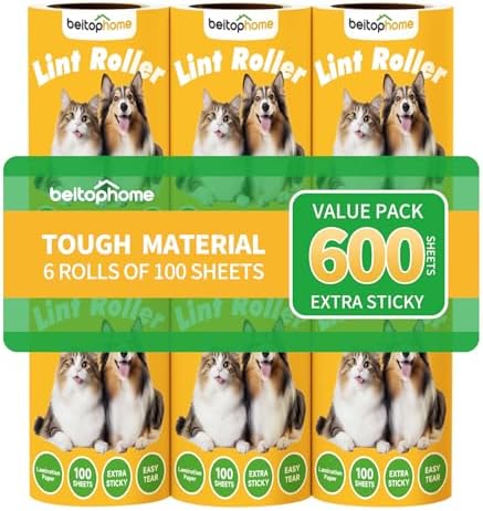 Lint Roller Refills for Pet Hair, 600 Sheets, Standard Size by Beitophomepet%60sfamily