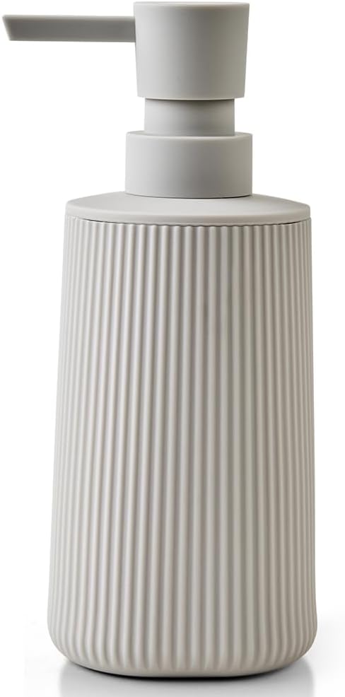 YAUKPH Small Soap Dispenser for Bathroom and Kitchen Matte Beige | Modern by KellyHome