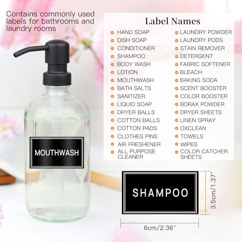 HVSWLY 64 PCS Laundry Labels for Jars, Minimalist Laundry Room and Bathroom - Image 2