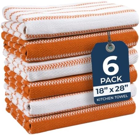 LANE LINEN Kitchen Towels Set – Pack of 6 Cotton Dish Towels, Absorbent & by LaneLinen
