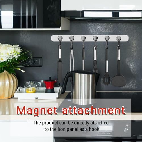 FINDMAG 10 Pack Black Magnetic Hooks, 30LB+ Magnet Hooks Heavy Duty - Image 3