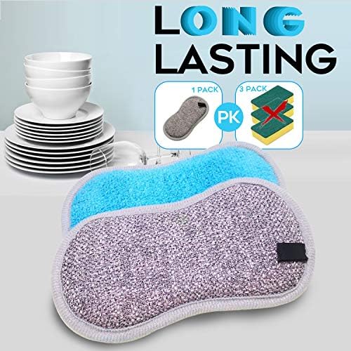 Dual Sided Multi-Purpose Sponges Kitchen, Non Scratch Dish Sponge - Image 3