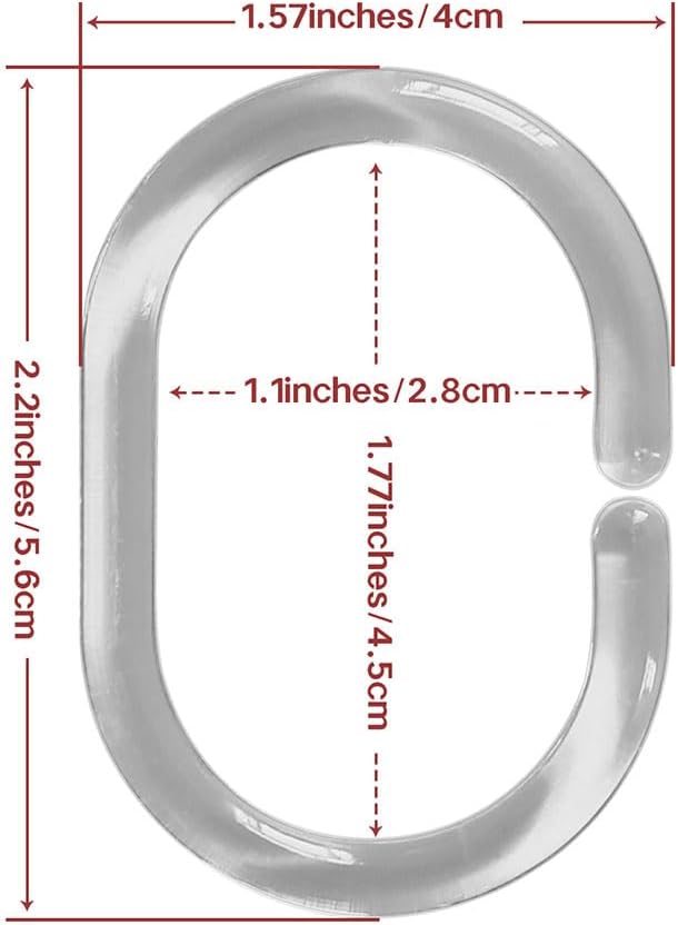 Plastic Shower Curtain Hooks C Shape Shower Curtain Rings - Image 5