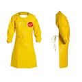 DuPont Tychem 2000 QC275B 44-Inch Sleeved Apron with Elastic Cuffs, Neck Loop, Snaps, Waist Ties and Bound Seams, Yellow, 2X-Large (Pack of 25)