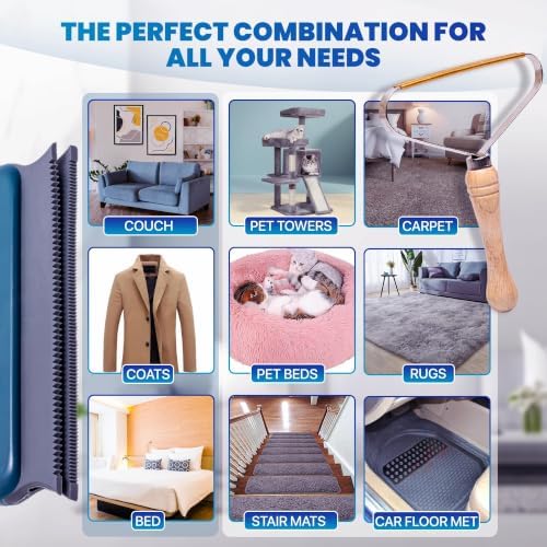2-Pack Pet Hair Removal Tool, Lint Remover, Carpet Scraper & Shaver - Image 4