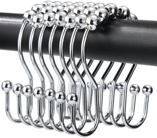 Shower Curtain Hooks, OEH Shower Curtain Rings, Chrome Shower Curtain Hooks by OEH