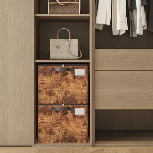Varhomax Shoe Organizer Box for Closet, Fabric Storage Basket 2 Pack - Image 2
