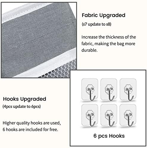 Kanrichu 2pcs Middle Wall Hanging Organizer Bag, Linen Fabric Door Hanging - Image 4