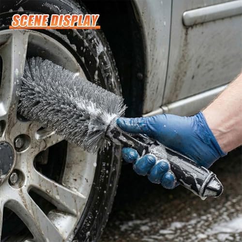 Car Wheel & Tire Wash Brush, Anti Scratch Car Tire Cleaning Brush - Image 5