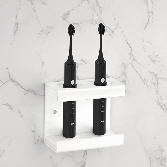 Adorila Electric Toothbrush Holder Wall Mount 2-Slot, Stainless Steel, Fits by Adorila