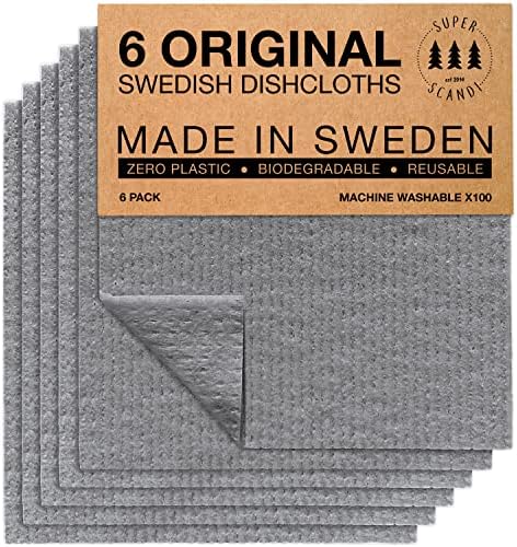 SUPERSCANDI 6 Pack Swedish Dishcloths by SUPERSCANDI
