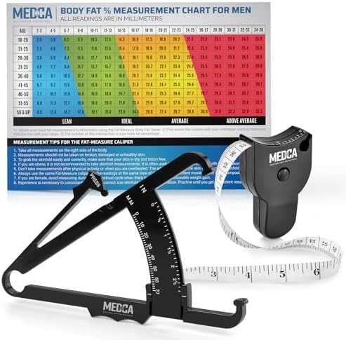 MEDca Body Fat Caliper and Measuring Tape by MEDca