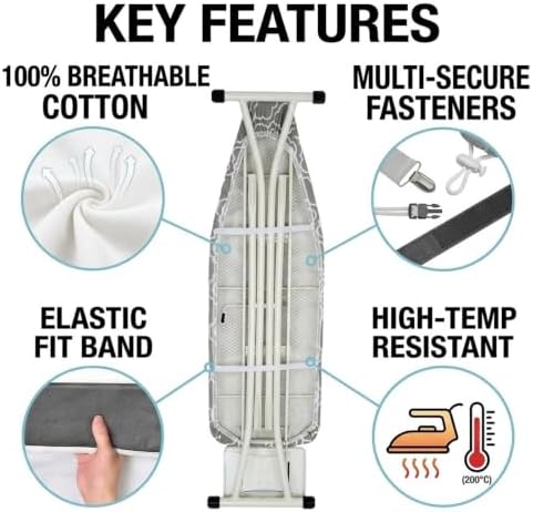 Insulated Mini Ironing Board Cover and Pad 11.8x35.4-15.7x43.3 Inch, 100% - Image 7