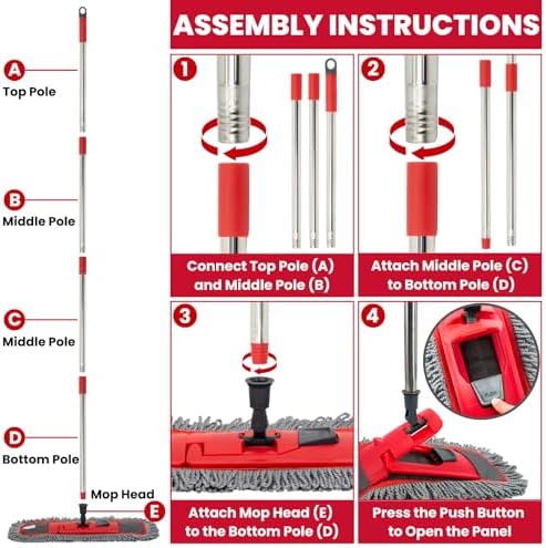 Dust Mop for Floor Cleaning for Hardwood, Tile & Marble Floors - Image 6