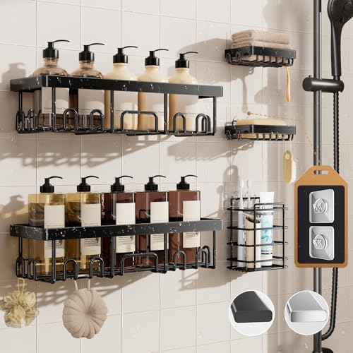 Veken Shower Caddy 5-Pack, Bathroom Organizers and Storage Shelves by Veken