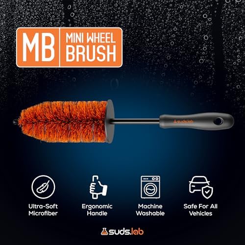 Suds Lab Mini Wheel Cleaning Brush, Dense Bristles - Image 2