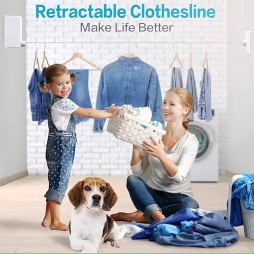 Retractable Clothesline Laundry Line Outdoor Indoor Cord Portable Travel Wall - Image 3
