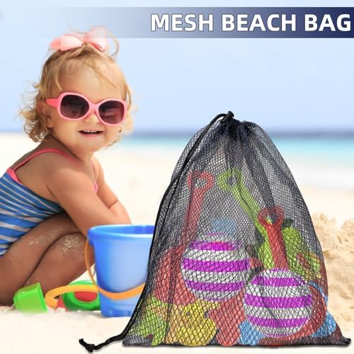 Mesh Drawstring Bag Durable Nylon Mesh Bag Small Gym Bags Travel Beach Locking - Image 2