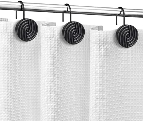 Circle Shower Curtain Hooks, Decorative Bathroom Curtain Rings - Image 5