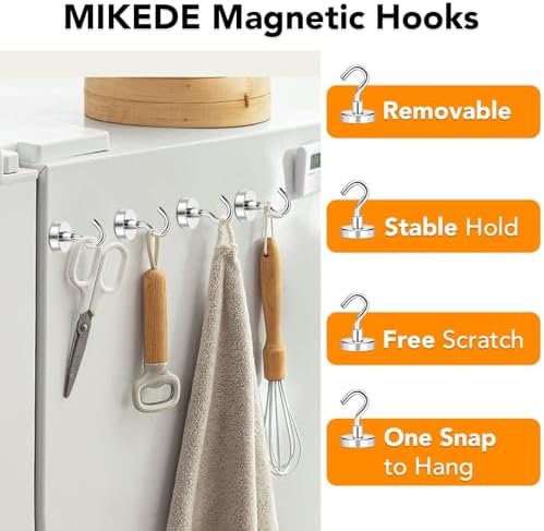 MIKEDE Magnetic Hooks 50Lbs Heavy Duty Magnets - Image 2