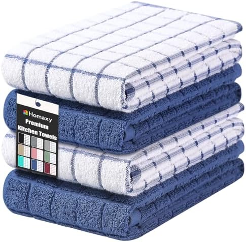 Homaxy Large Premium Cotton Kitchen Towels 16"x 28", 4 Pack by Homaxy