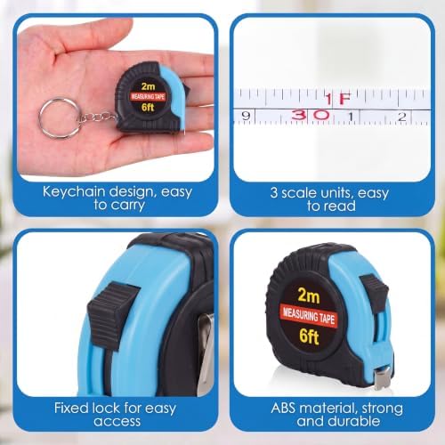 Kanayu 50 Pcs Mini Tape Measure Keychains 6 ft Small Retractable Measuring Tape - Image 3