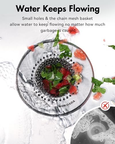 WOKDADA Reversible Kitchen Sink Drain Strainer, Anti-Clog Flat Edge Design - Image 3