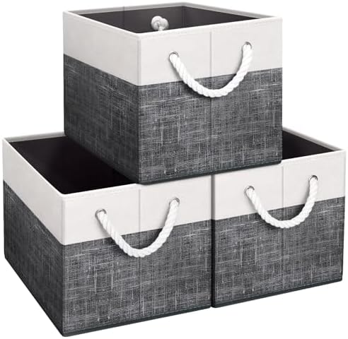 Fab totes Storage Bins 3-Pack, Foldable Storage Baskets by Fabtotes