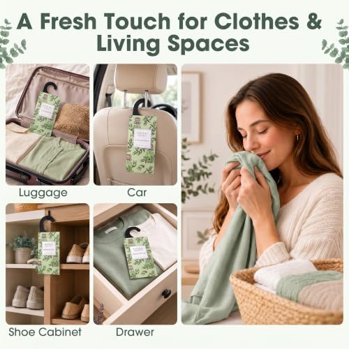 Large 12 Packs Eucalyptus Hanging Scented Sachets Long-Lasting Closet - Image 3