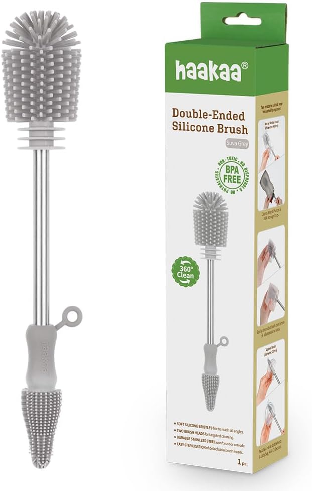 Haakaa Food-Grade Silicone Double-Ended Cleaning Brush | Household Cleaning by haakaa