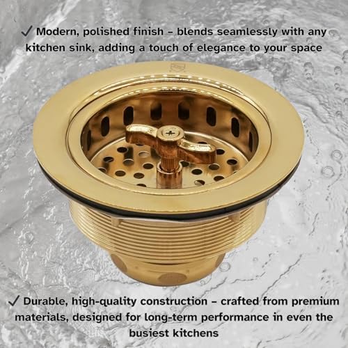 Westbrass A213-01 3-1/2" Wing Nut Twist Style Large Kitchen Sink Basket Strainer - Image 6