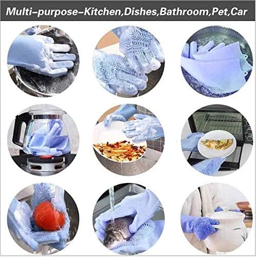 Silicone Dishwashing Gloves, Pet Grooming Rubber Scrubbing - Image 3